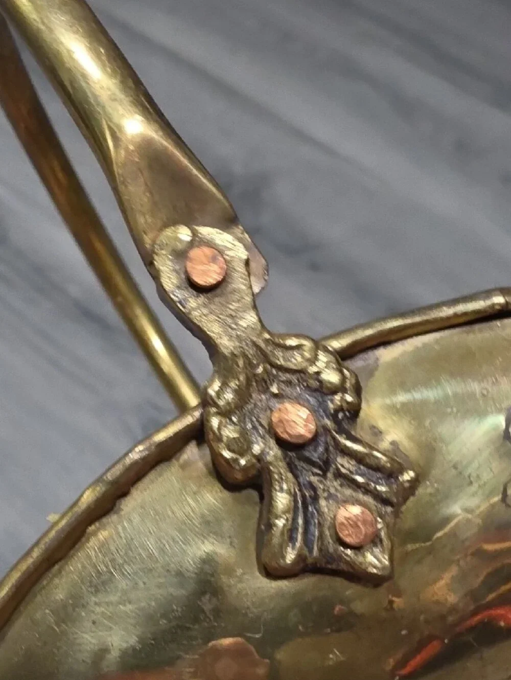 Gold Vintage Brass Decorative SM Basket
